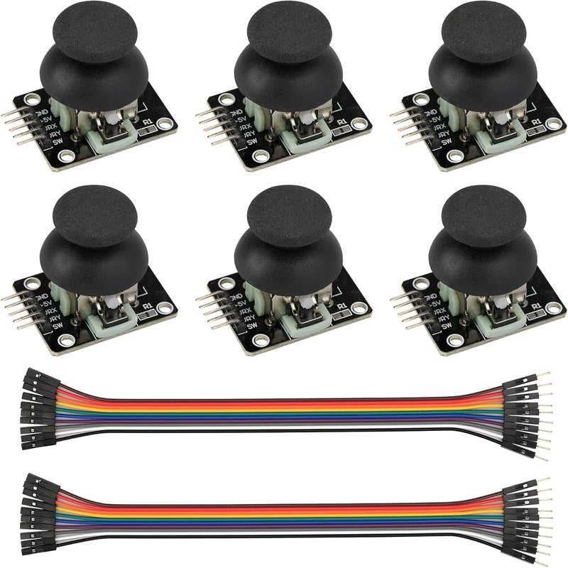 MTDELE 6Pcs Joystick Dual-axis XY Module Compatible with PS2 Game Joystick Control Lever Game Controller Sensor Board Module Compatible with for Arduino Raspberry KY-023 - Image 1